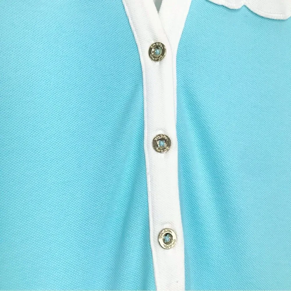 Lilly Pulitzer White and Light Blue Polo Mini Dress - Picture 13 of 16